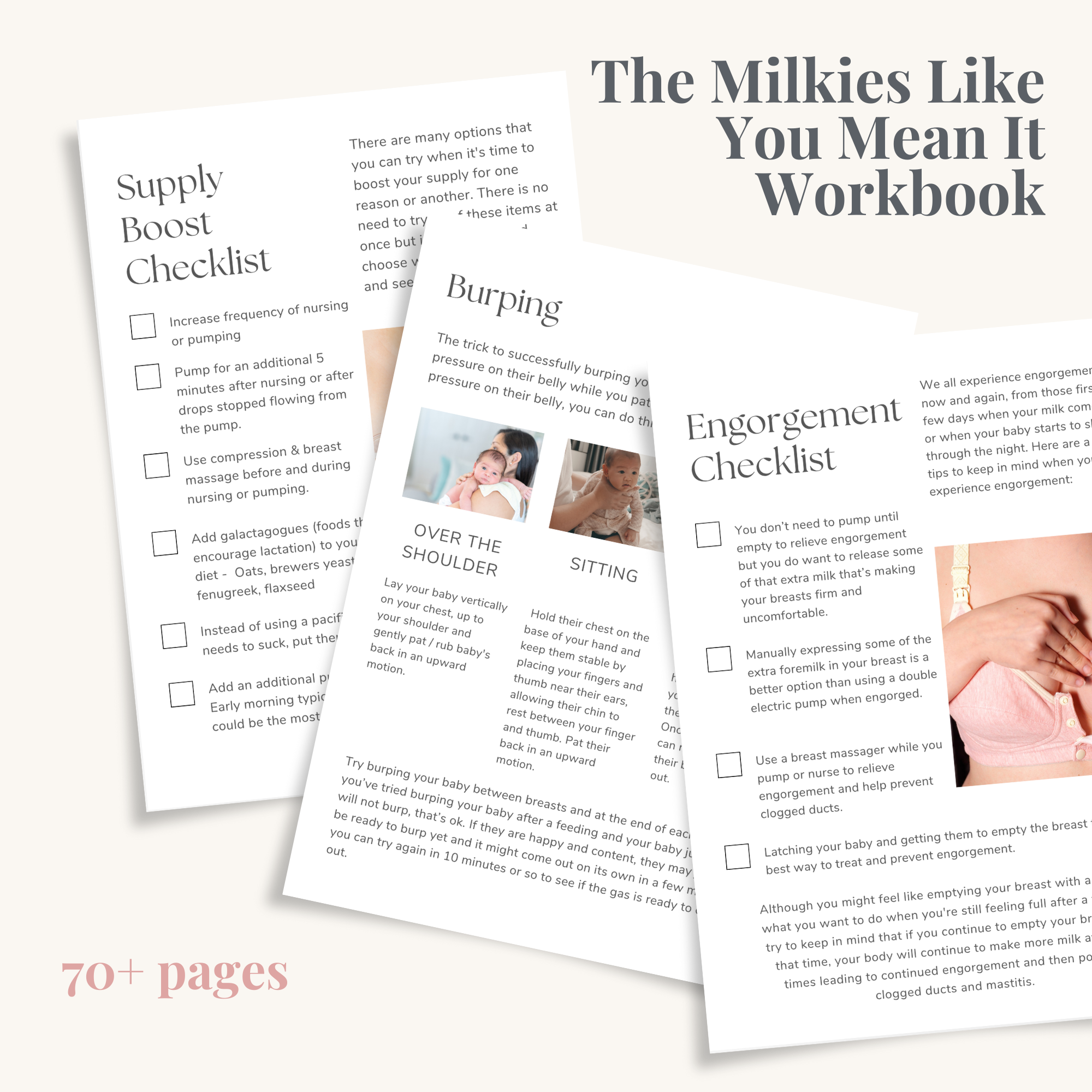 a mockup of the Milkies Like You Mean It workbook