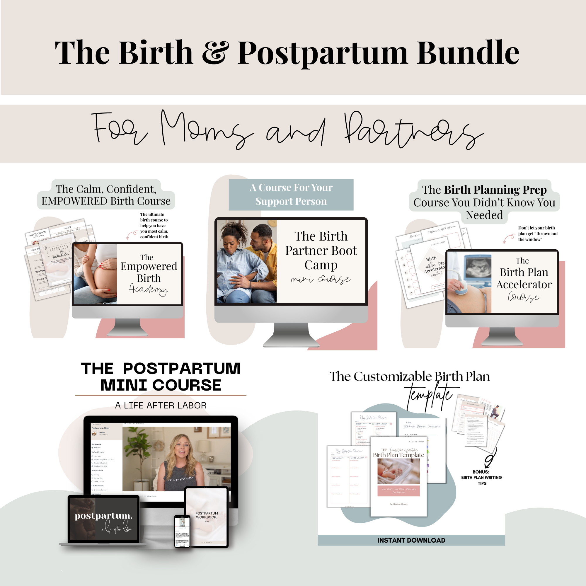 The Birth & Postpartum Bundle for Moms & Partners