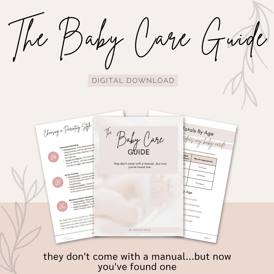 A mockup of the Fourth Trimester Bundle includes the newborn guide