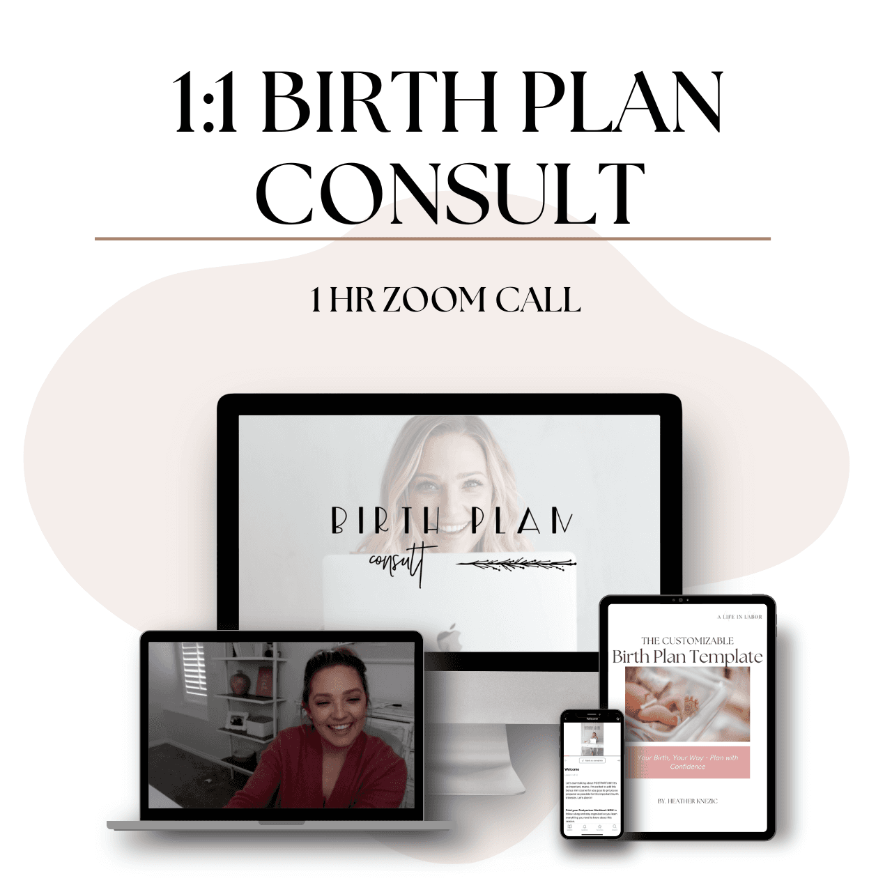 mockup of the 1:1 Birth Plan Consult Call with a labor and delivery nurse. 